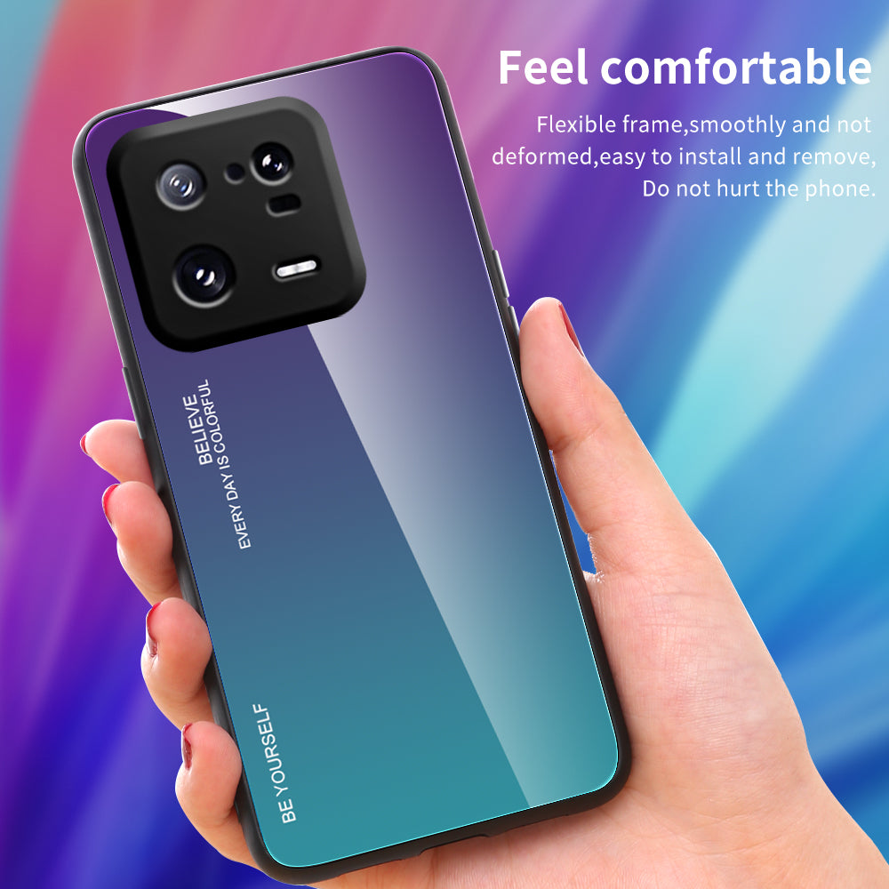 For Xiaomi 13 Pro 5G Gradient Color Phone Case Tempered Glass PC Back TPU Bumper Design Anti-Scratch Phone Cover For Xiaomi 13 Pro 5G Gradient Color Phone Case Tempered Glass PC Back TPU Bumper Design Anti-Scratch Phone Cover